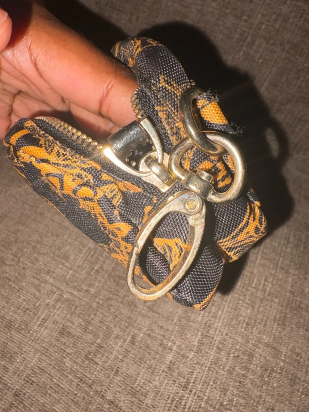 Versace Parfums Baroque Print Cosmetic Pouch Black & Gold | Travel  MINI POUCH